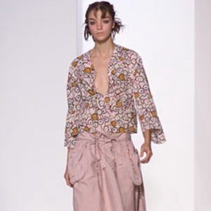 MARNI Size 40 Cartoon Flower Bell Sleeve Top